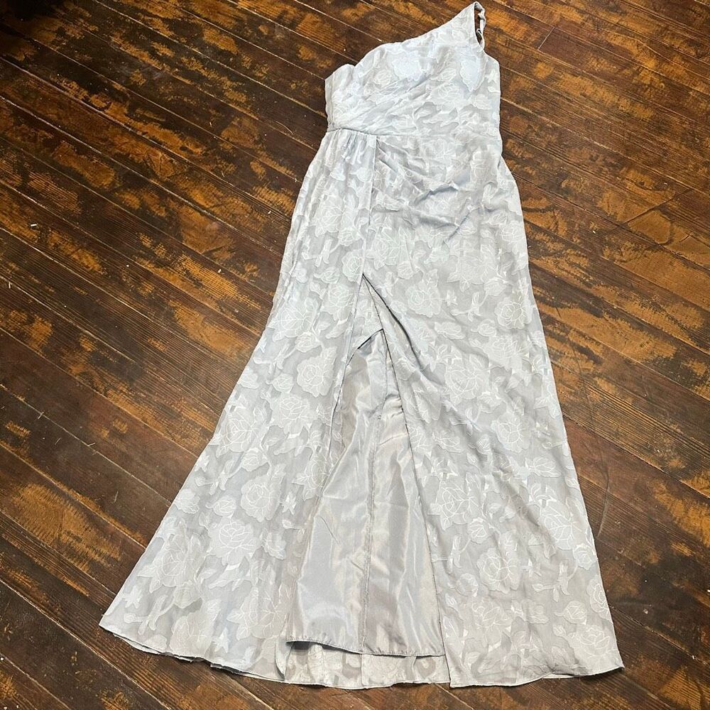 AZAZIE brocade one shoulder front slit bridesmaid Dress